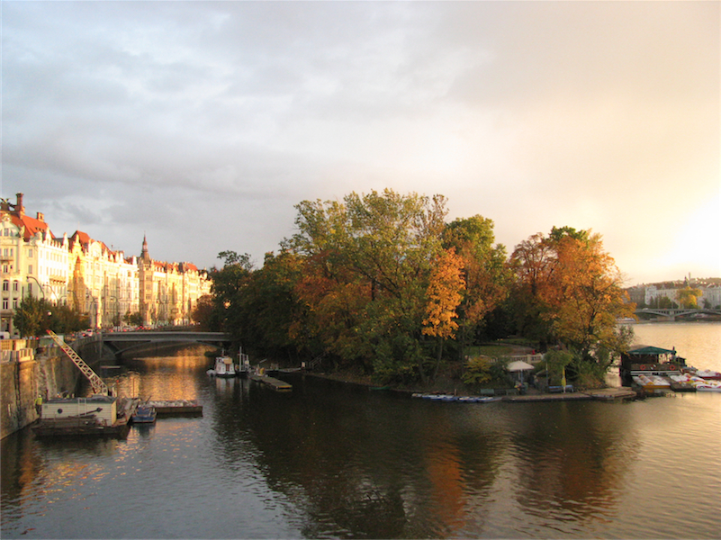 Sunset along Vltava