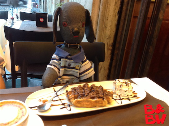 Bow Wow having a waffle in Vatican City