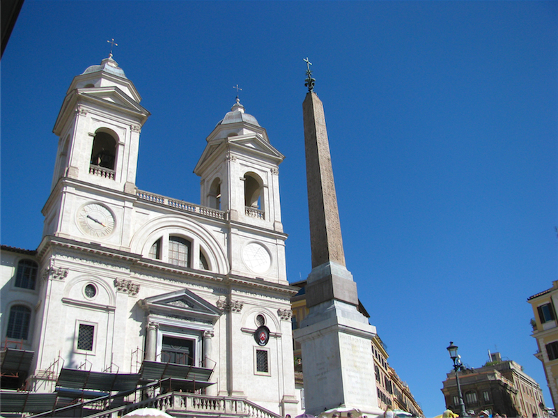 The view looking up to the top of the Spanish Steps